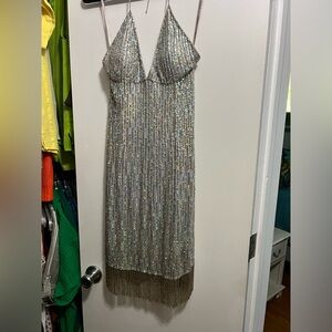 Vintage SCALA Silk Beaded Dress XS